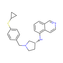 c1cc(N[C@@H]2CCN(Cc3ccc(SC4CC4)cc3)C2)c2ccncc2c1 ZINC000114333883