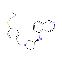 c1cc(N[C@H]2CCN(Cc3ccc(SC4CC4)cc3)C2)c2ccncc2c1 ZINC000114333886