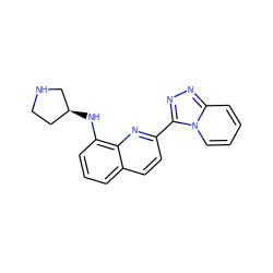 c1cc(N[C@H]2CCNC2)c2nc(-c3nnc4ccccn34)ccc2c1 ZINC000096174948