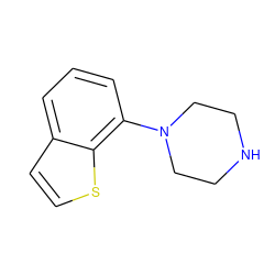 c1cc(N2CCNCC2)c2sccc2c1 ZINC000013741465