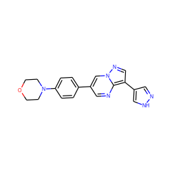 c1cc(N2CCOCC2)ccc1-c1cnc2c(-c3cn[nH]c3)cnn2c1 ZINC000096270778