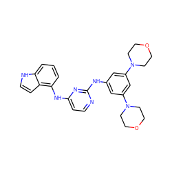 c1cc(Nc2ccnc(Nc3cc(N4CCOCC4)cc(N4CCOCC4)c3)n2)c2cc[nH]c2c1 ZINC000064513300