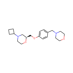 c1cc(OC[C@@H]2CN(C3CCC3)CCO2)ccc1CN1CCOCC1 ZINC000040972717