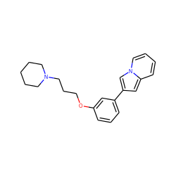 c1cc(OCCCN2CCCCC2)cc(-c2cc3ccccn3c2)c1 ZINC000001909669