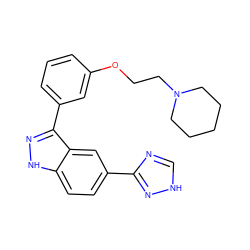 c1cc(OCCN2CCCCC2)cc(-c2n[nH]c3ccc(-c4nc[nH]n4)cc23)c1 ZINC000038836256