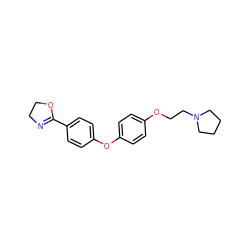 c1cc(Oc2ccc(C3=NCCO3)cc2)ccc1OCCN1CCCC1 ZINC000000587640