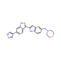 c1cc2[nH]c(-c3n[nH]c4cc(-c5cn[nH]c5)ccc34)cc2cc1CN1CCOCC1 ZINC000014949241