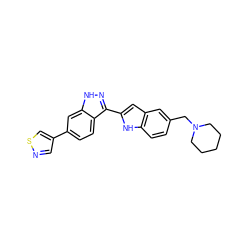 c1cc2[nH]c(-c3n[nH]c4cc(-c5cnsc5)ccc34)cc2cc1CN1CCCCC1 ZINC000014949251