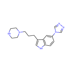 c1cc2[nH]cc(CCCN3CCNCC3)c2cc1-n1cnnc1 ZINC000022446217