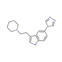 c1cc2[nH]cc(CCN3CCCCC3)c2cc1-n1cnnc1 ZINC000013765975