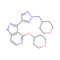 c1cc2[nH]nc(-c3cnn(CC4CCOCC4)c3)c2c(OC2CCOCC2)n1 ZINC000114773037