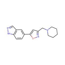 c1cc2[nH]ncc2cc1-c1cc(CN2CCCCC2)no1 ZINC000063539974