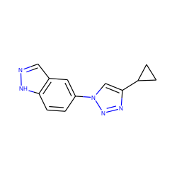 c1cc2[nH]ncc2cc1-n1cc(C2CC2)nn1 ZINC000066074593