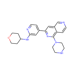 c1cc2c(N3CCNCC3)nc(-c3ccnc(NC4CCOCC4)c3)cc2cn1 ZINC000058568923