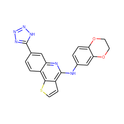 c1cc2c(Nc3ccc4c(c3)OCCO4)nc3cc(-c4nnn[nH]4)ccc3c2s1 ZINC000167716664