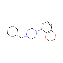 c1cc2c(c(N3CCN(CC4CCCCC4)CC3)c1)OCCO2 ZINC000013738294