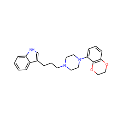 c1cc2c(c(N3CCN(CCCc4c[nH]c5ccccc45)CC3)c1)OCCO2 ZINC000013674809