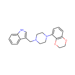 c1cc2c(c(N3CCN(Cc4c[nH]c5ccccc45)CC3)c1)OCCO2 ZINC000013674807