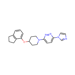 c1cc2c(c(OC3CCN(c4ccc(-n5ccnc5)nn4)CC3)c1)CCC2 ZINC000045351878