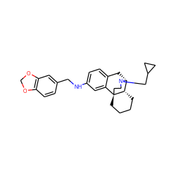 c1cc2c(cc1CNc1ccc3c(c1)[C@@]14CCCC[C@H]1[C@@H](C3)N(CC1CC1)CC4)OCO2 ZINC000084669794