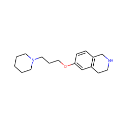 c1cc2c(cc1OCCCN1CCCCC1)CCNC2 ZINC000040565513