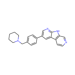 c1cc2c(cn1)[nH]c1ncc(-c3ccc(CN4CCCCC4)cc3)cc12 ZINC000200097842