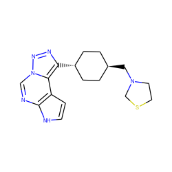 c1cc2c(ncn3nnc([C@H]4CC[C@H](CN5CCSC5)CC4)c23)[nH]1 ZINC001772608526