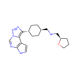 c1cc2c(ncn3nnc([C@H]4CC[C@H](CNC[C@H]5CCCO5)CC4)c23)[nH]1 ZINC001772604002