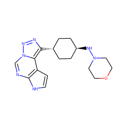 c1cc2c(ncn3nnc([C@H]4CC[C@H](NN5CCOCC5)CC4)c23)[nH]1 ZINC001772590566