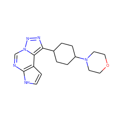 c1cc2c(ncn3nnc(C4CCC(N5CCOCC5)CC4)c23)[nH]1 ZINC001772576127