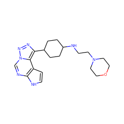 c1cc2c(ncn3nnc(C4CCC(NCCN5CCOCC5)CC4)c23)[nH]1 ZINC001772616232