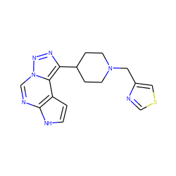 c1cc2c(ncn3nnc(C4CCN(Cc5cscn5)CC4)c23)[nH]1 ZINC001772608990