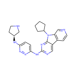 c1cc2c3cnc(Nc4ccc(N[C@H]5CCNC5)nn4)nc3n(C3CCCC3)c2cn1 ZINC000140502209