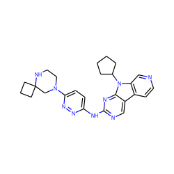 c1cc2c3cnc(Nc4ccc(N5CCNC6(CCC6)C5)nn4)nc3n(C3CCCC3)c2cn1 ZINC000117688111