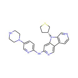 c1cc2c3cnc(Nc4ccc(N5CCNCC5)cn4)cc3n([C@@H]3CCSC3)c2cn1 ZINC000169706732