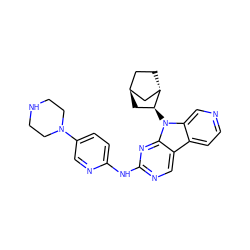 c1cc2c3cnc(Nc4ccc(N5CCNCC5)cn4)nc3n([C@H]3C[C@H]4CC[C@H]3C4)c2cn1 ZINC000117684692