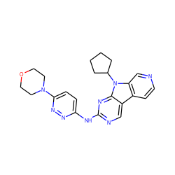 c1cc2c3cnc(Nc4ccc(N5CCOCC5)nn4)nc3n(C3CCCC3)c2cn1 ZINC000169706690