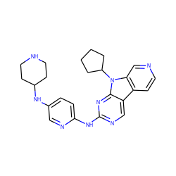 c1cc2c3cnc(Nc4ccc(NC5CCNCC5)cn4)nc3n(C3CCCC3)c2cn1 ZINC000169706640