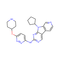 c1cc2c3cnc(Nc4ccc(OC5CCNCC5)nn4)nc3n(C3CCCC3)c2cn1 ZINC000117684563