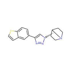 c1cc2cc(-c3cn([C@H]4CN5CCC4CC5)nn3)ccc2s1 ZINC000220730879