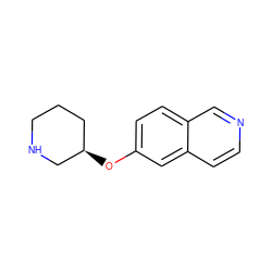 c1cc2cc(O[C@@H]3CCCNC3)ccc2cn1 ZINC000066080190