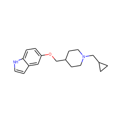 c1cc2cc(OCC3CCN(CC4CC4)CC3)ccc2[nH]1 ZINC000013730197