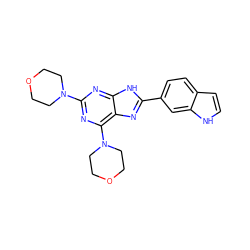 c1cc2ccc(-c3nc4c(N5CCOCC5)nc(N5CCOCC5)nc4[nH]3)cc2[nH]1 ZINC000144071520