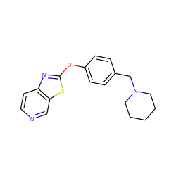 c1cc2nc(Oc3ccc(CN4CCCCC4)cc3)sc2cn1 ZINC000095559347