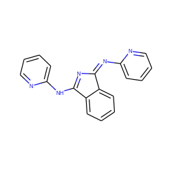 c1ccc(/N=C2/N=C(Nc3ccccn3)c3ccccc32)nc1 ZINC000012511699