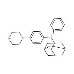 c1ccc([C@@H](c2ccc(N3CCNCC3)cc2)C23CC4CC(CC(C4)C2)C3)cc1 ZINC000084618537