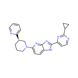 c1ccc([C@@H]2CCCN(c3ccc4[nH]c(-c5ccnc(C6CC6)n5)nc4n3)C2)nc1 ZINC000221057223