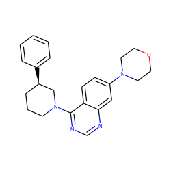 c1ccc([C@@H]2CCCN(c3ncnc4cc(N5CCOCC5)ccc34)C2)cc1 ZINC000118876260