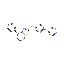 c1ccc([C@@H]2CCCc3sc(Nc4ccc(-c5ccnnc5)cc4)nc32)cc1 ZINC000073169603