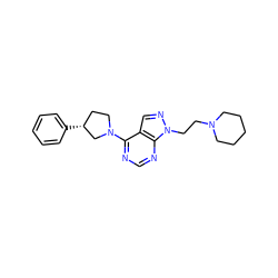 c1ccc([C@@H]2CCN(c3ncnc4c3cnn4CCN3CCCCC3)C2)cc1 ZINC000208733380